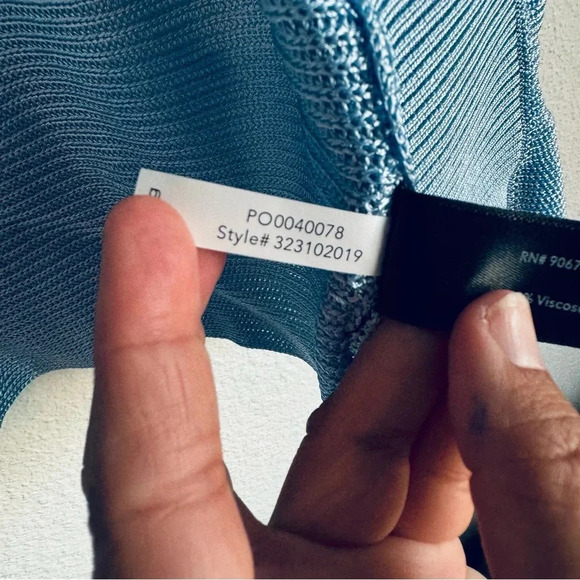 Boston Proper Short Effortless Cardigan Sweater Blue Bell Size Medium - Picture 7 of 9